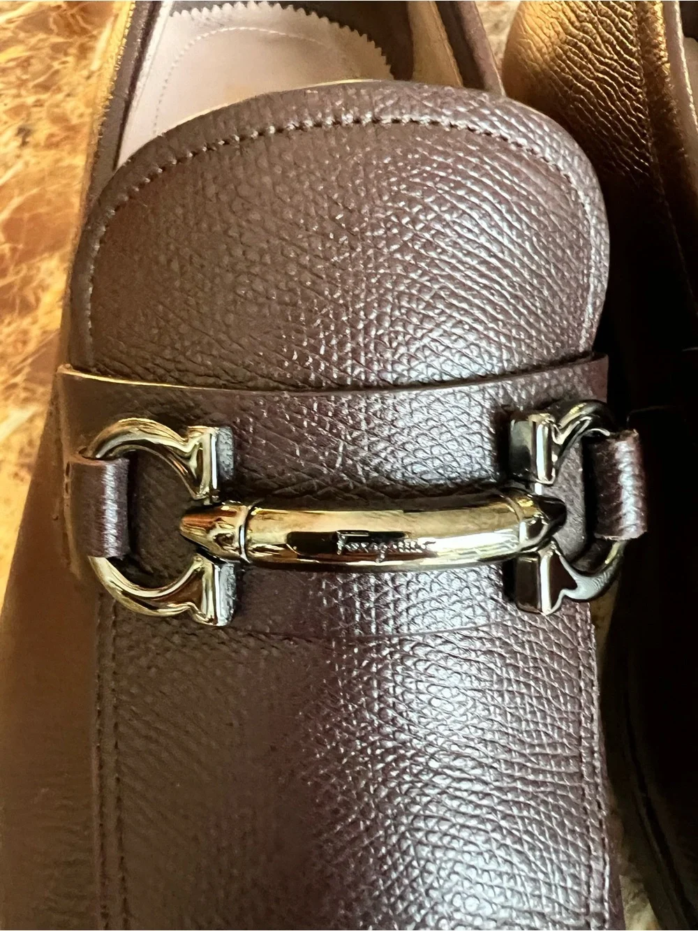 Salvatore Ferragamo Men's Dark Brown Leather Bit Loafers